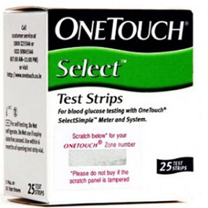 one touch glucometer strips code 25